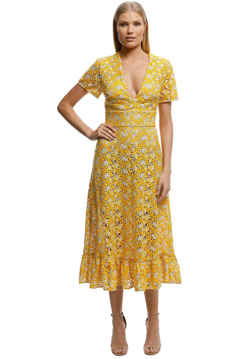 Mocha Satin Tiered Paisley Midi Dress