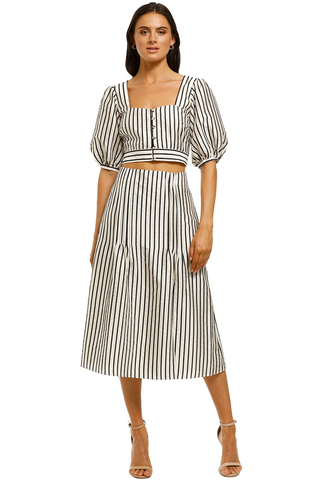 Talulah-Wild-Honey-Top-and-Skirt-Set-Ecru-and-Black-Stripe-Front
