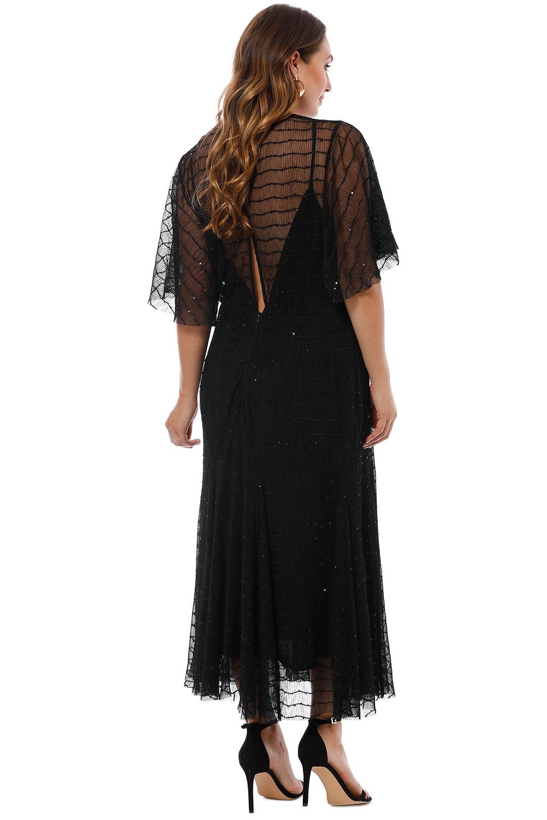 Talulah - Candid Lace Midi Dress - Black - Back