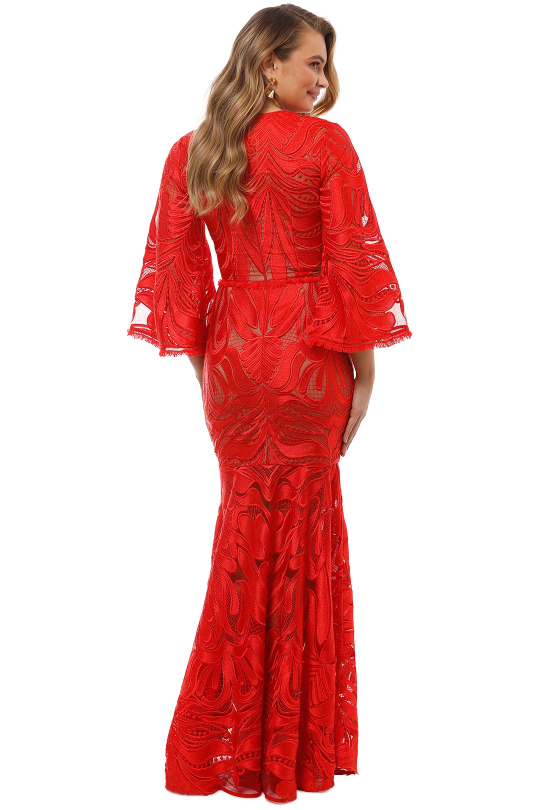 Carnation Flared Sleeve Gown by Talulah for Rent