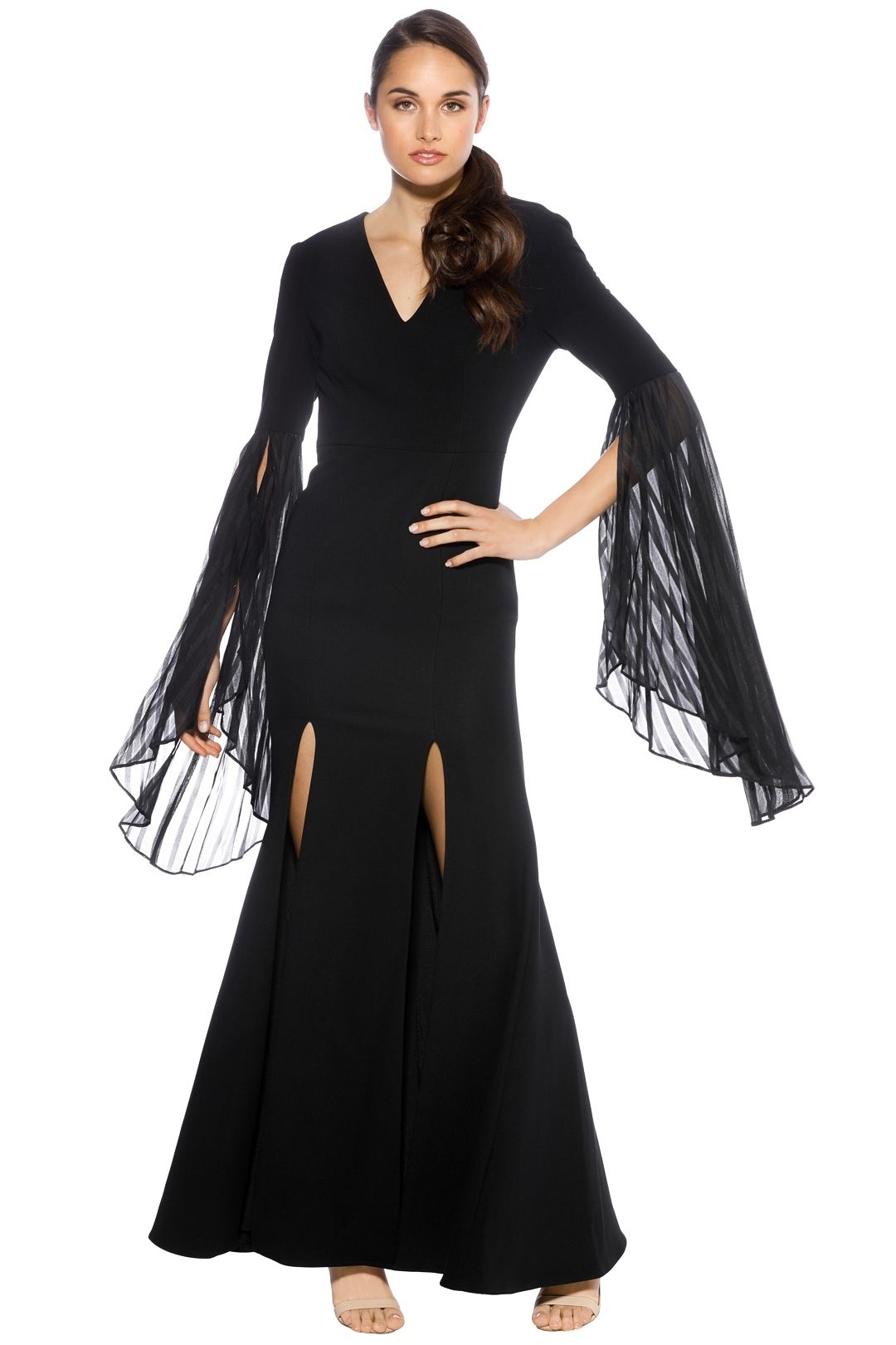 Talulah - Cirso Flared Sleeve Gown - Black - Front