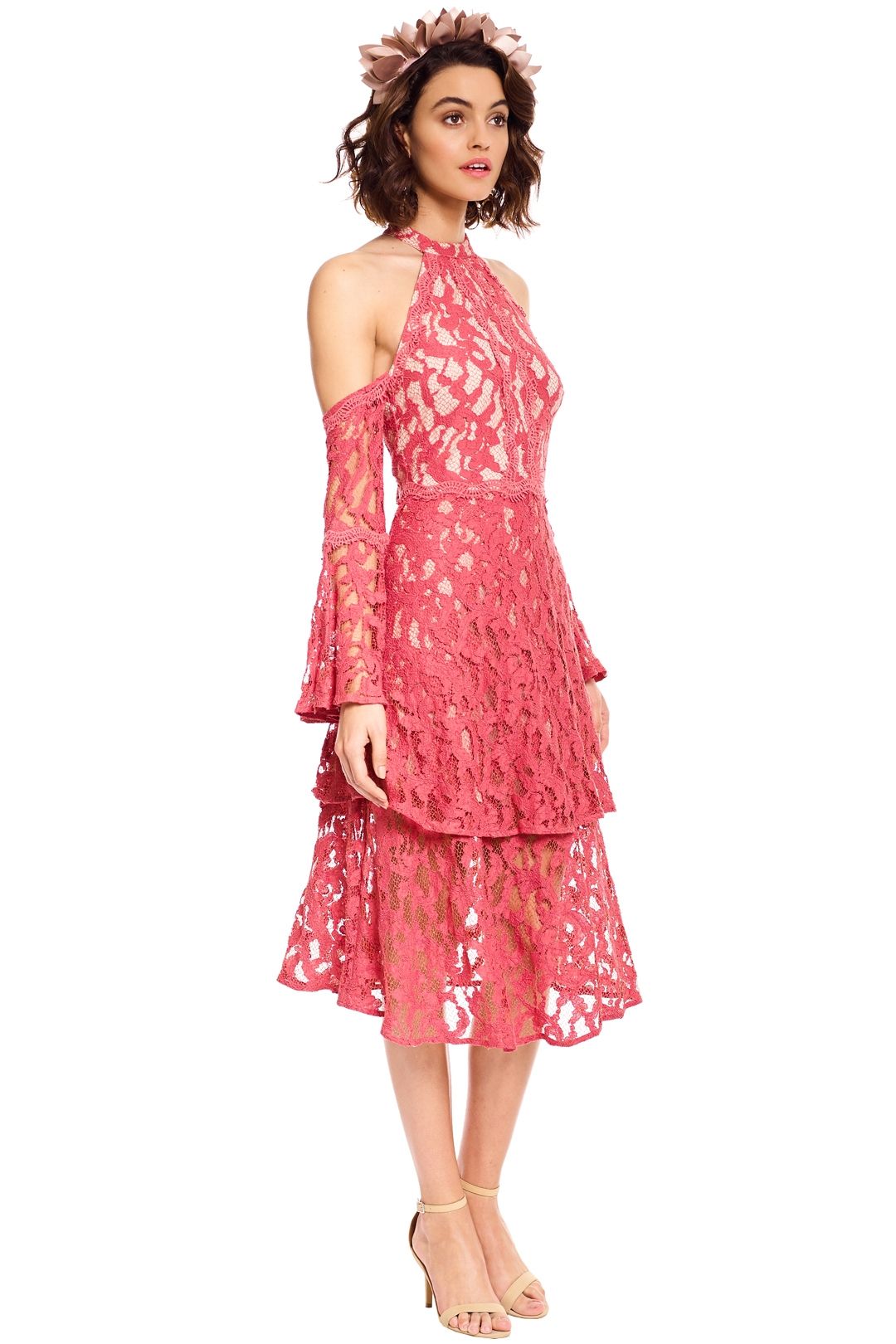 Talulah - Genre Halter Dress - Coral Lace - Side