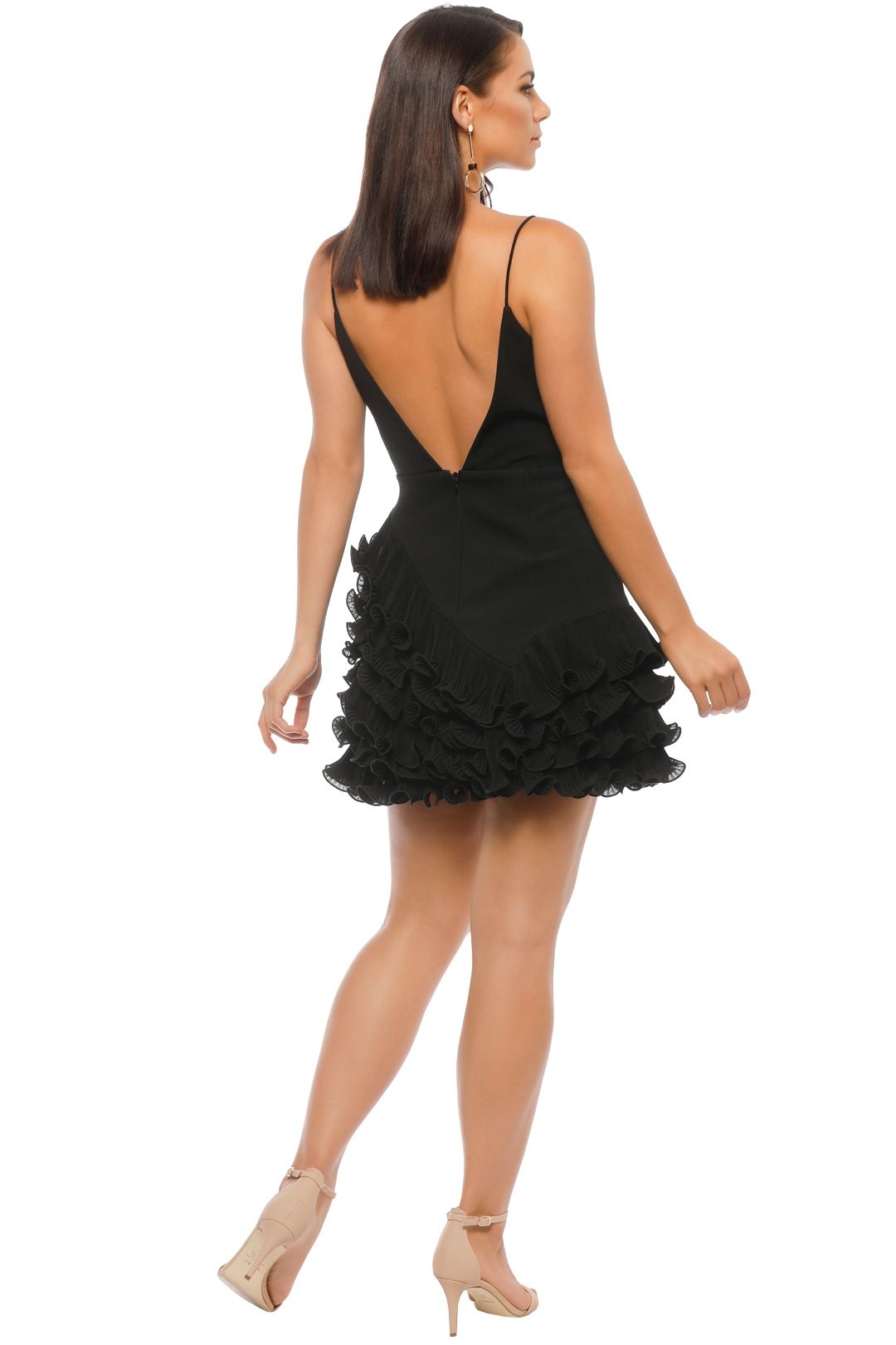 Talulah - Golda Ruffle Mini Dress - Black - Back
