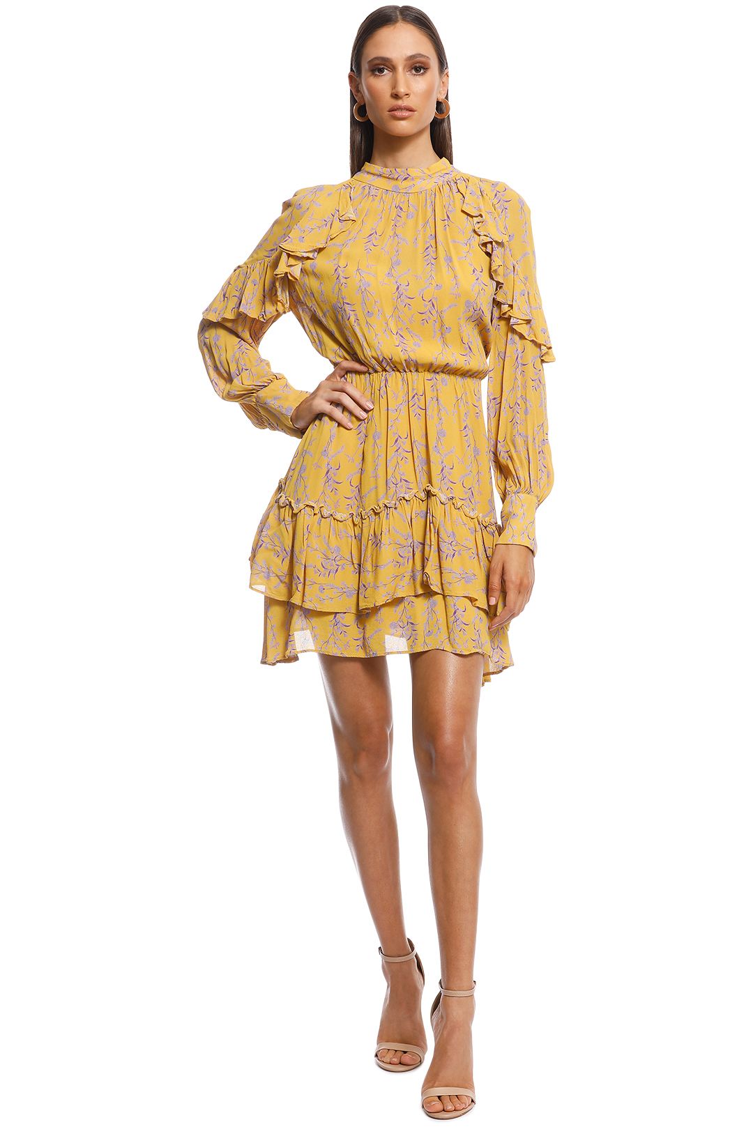 In The Mix Mini Dress in Mustard by Talulah for Rent