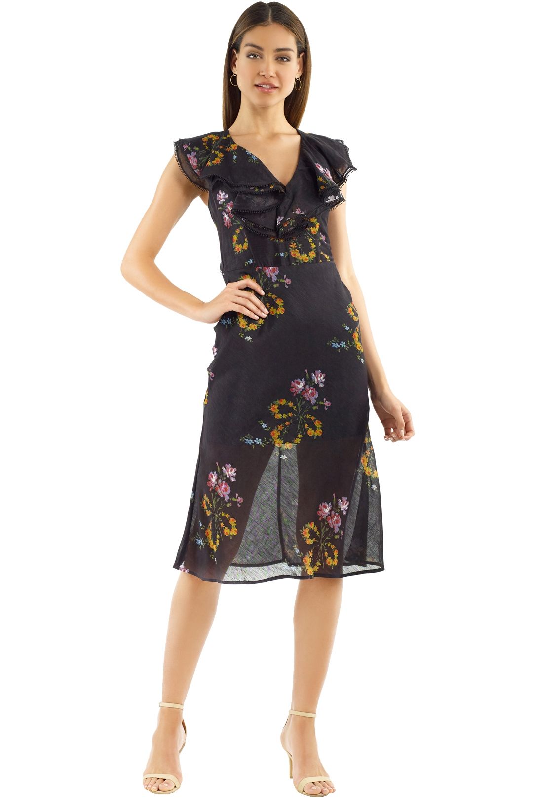 Talulah - Lullaby Midi Dress - Dobby Print - Front