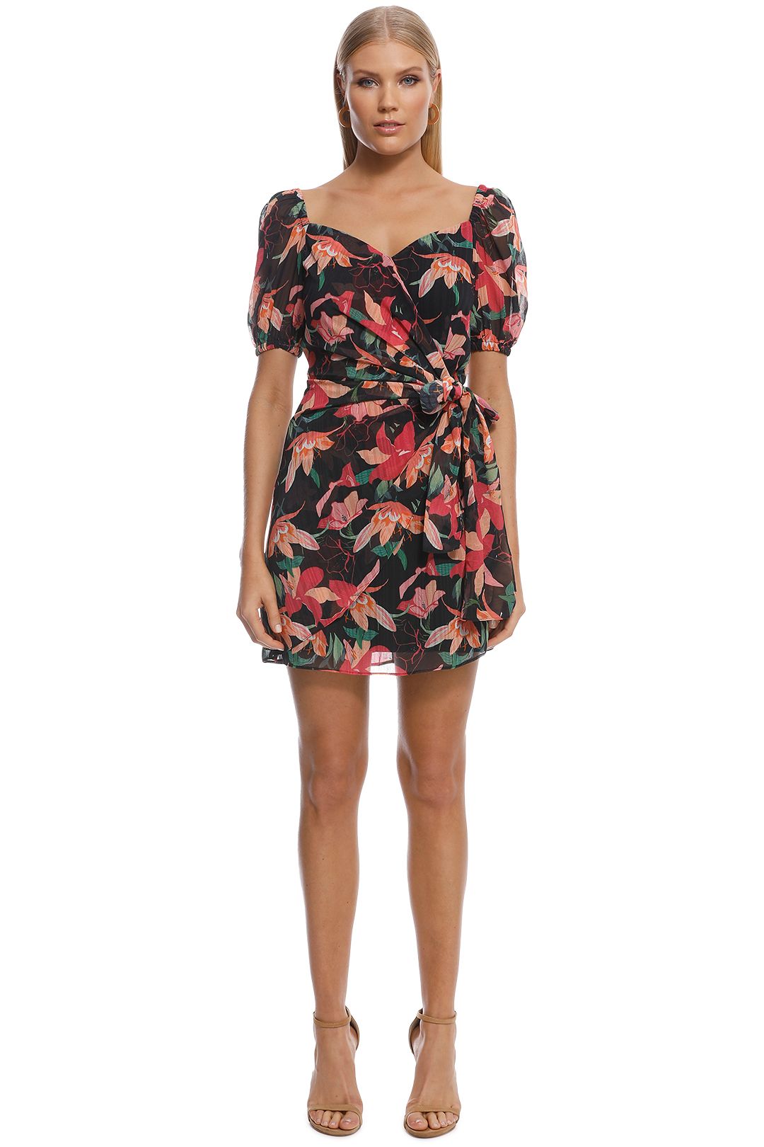 Talulah - Night Mirage Mini Dress - Black Floral - Front