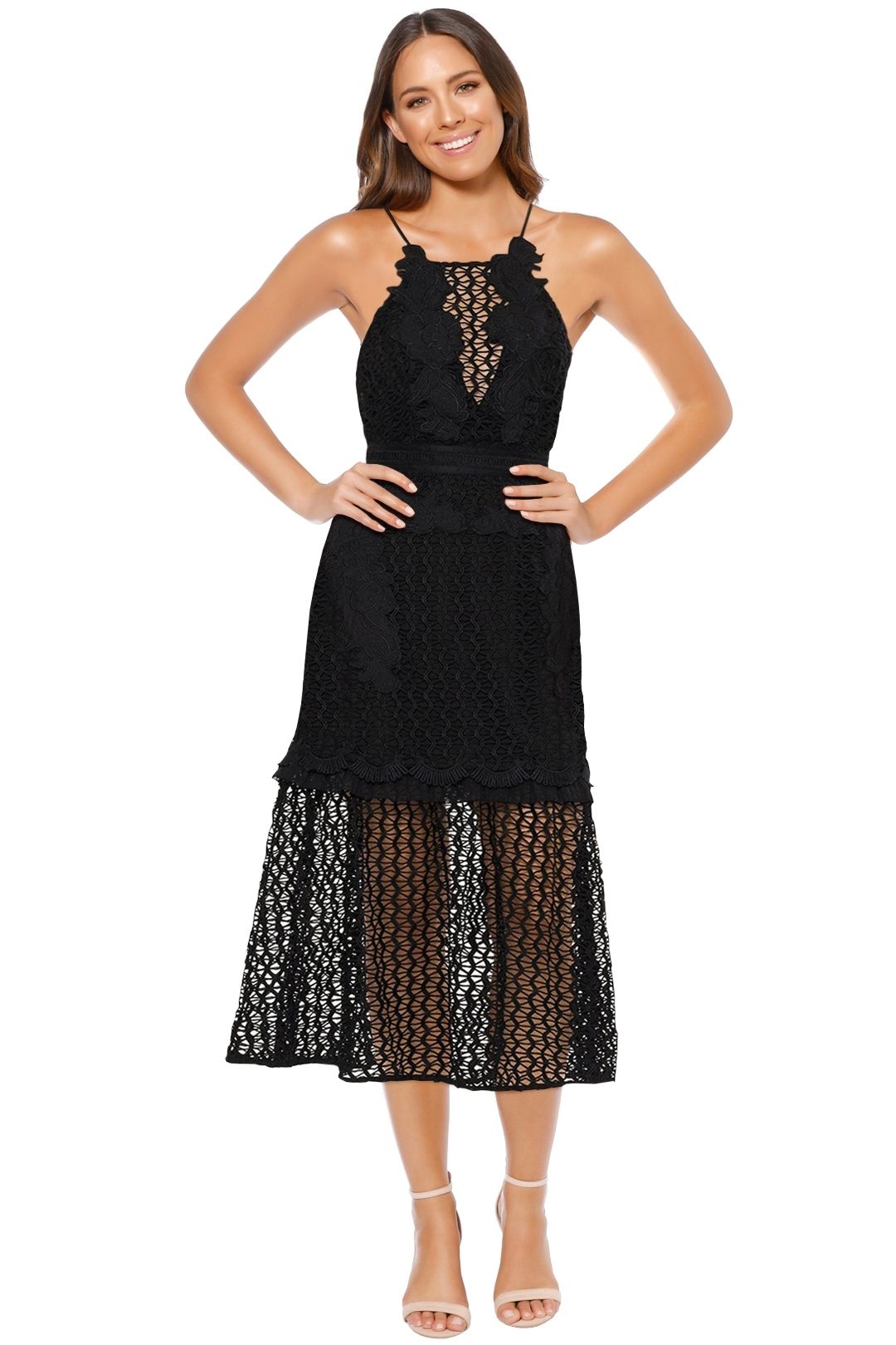 Talulah - Sweet Dreams Midi Dress - Black - Front