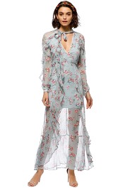 Talulah - The Knowing Midi Dress - Blue Floral - Front
