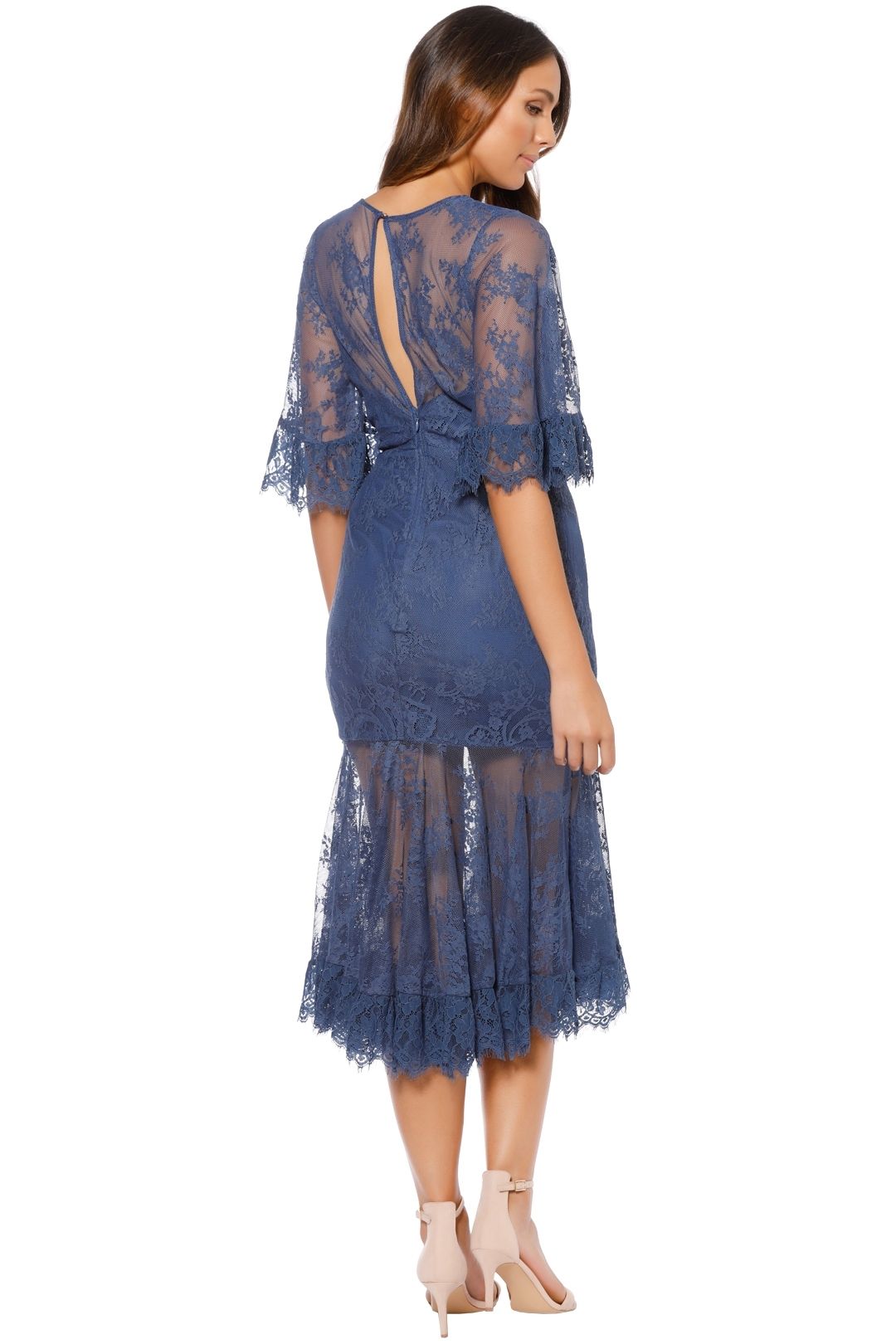 Talulah - Transpire Lace Maxi Dress - Blue - Back