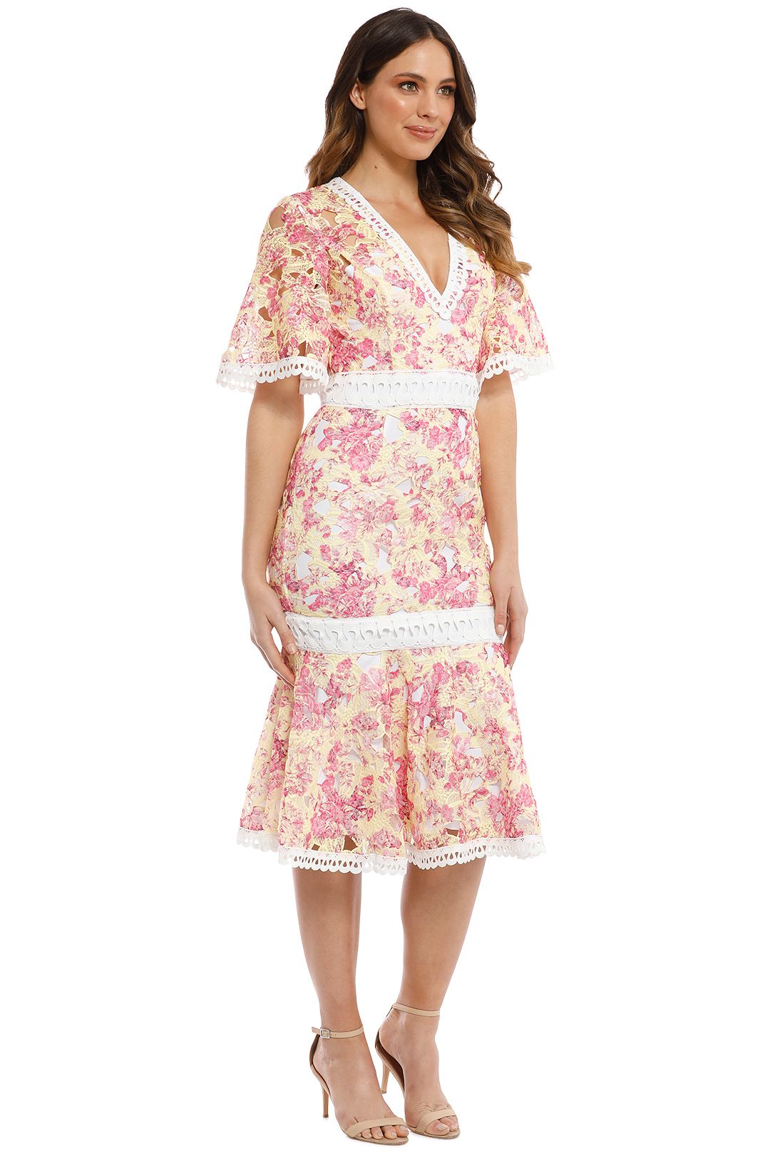 Vienna Midi Dress in Wallpaper Rose by Talulah for Rent GlamCorner