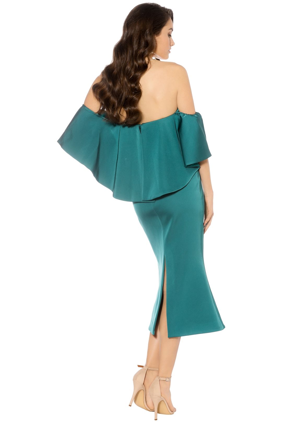 Talulah - Without You Midi - Emerald - Back - Teal