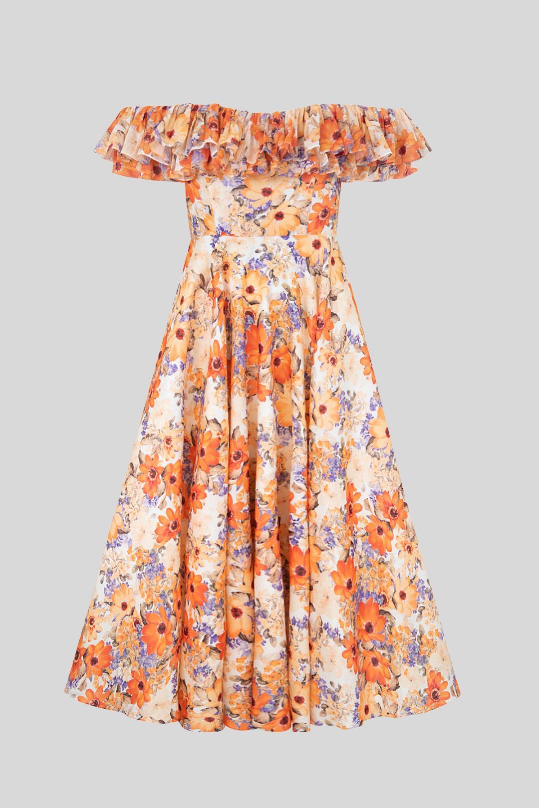 knee length dresses for ladies Luka Floral Print Tiered & Ruffled Pleats Midi Dress – Shop Beulah Style