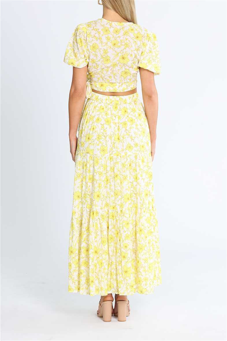 chinese dress ladies Max Studio Women's Sleeveless V Neck Dress, Yellow Medium Climbing Jasmine,  Extra Large at Amazon Women's Clothing store