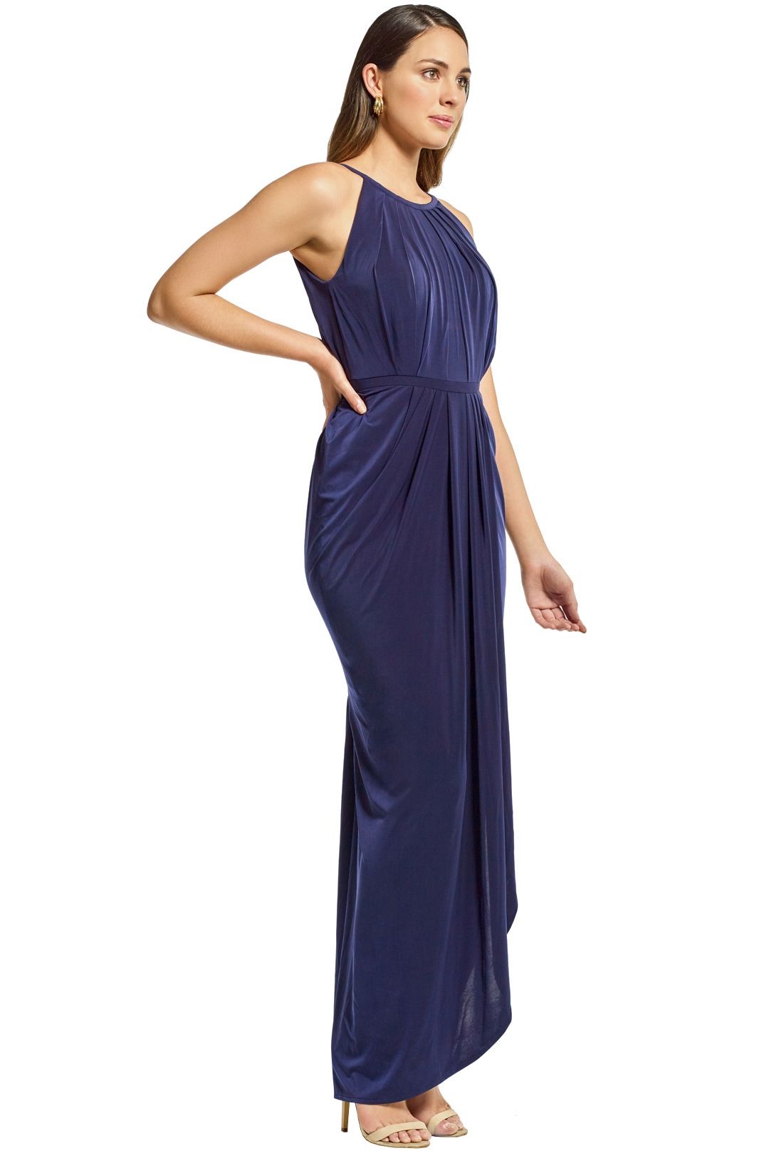 Tania Olsen - Sandra Ruched Gown - Navy - Side