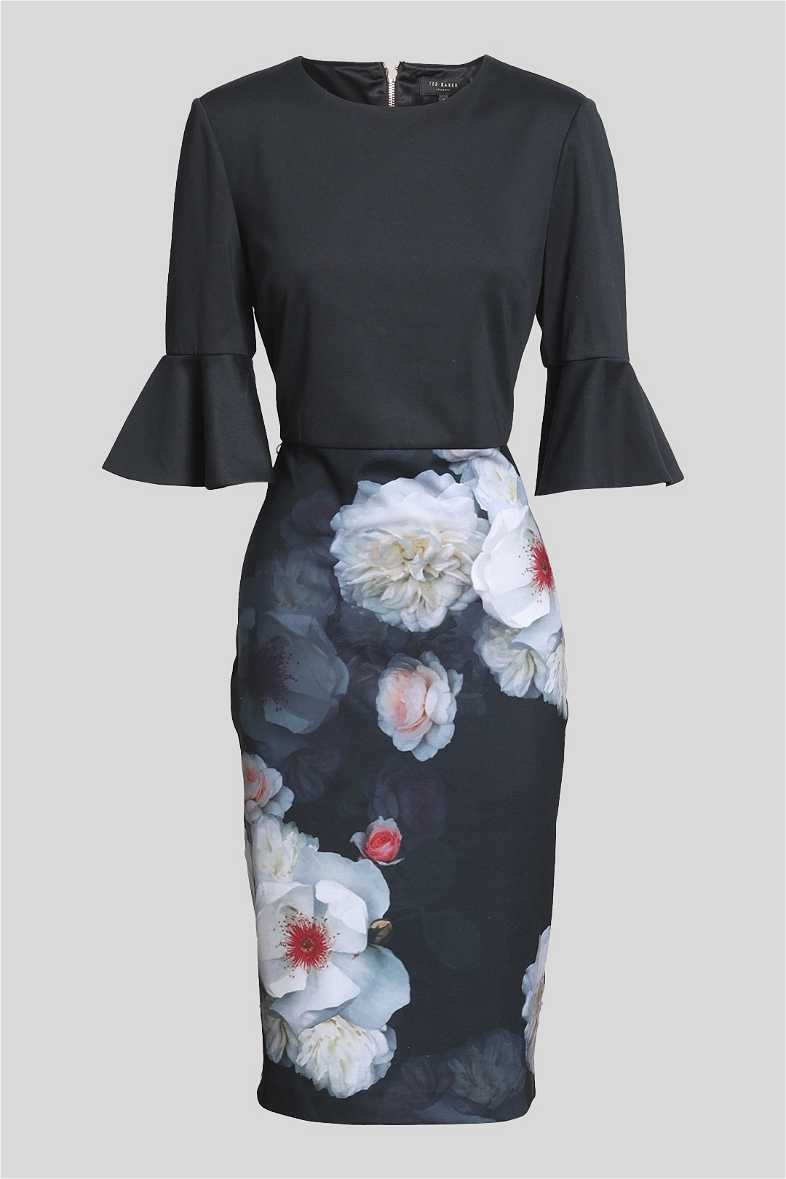 Buy Chelsea Black Floral Bodycon Dress | Ted Baker | GlamCorner Buy Chelsea Black Floral Bodycon Dress | Ted Baker | GlamCorner