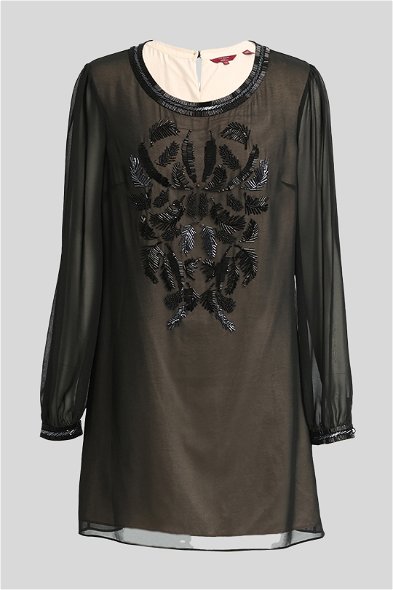 Buy Just For You Black Beaded Shift Dress | Ted Baker | GlamCorner
