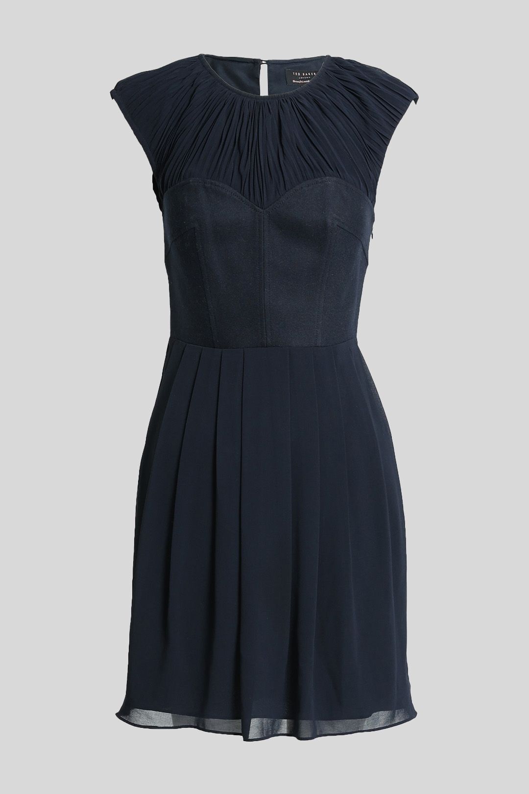 Ted baker navy pleated dress top
