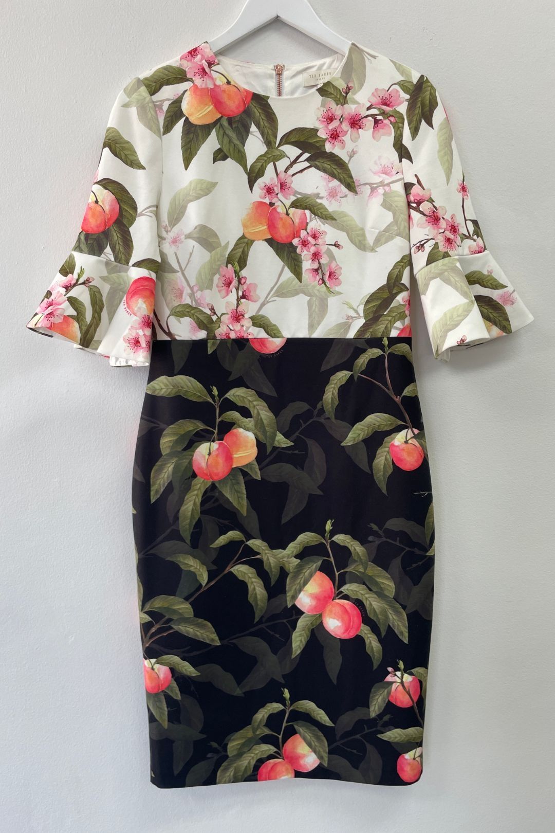 green emerald velvet dress TED BAKER LAURAE BIAS CUT MAXI DRESS WITH RUFFLE DETAIL – Elaine Dickinson main image 1
