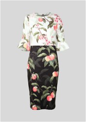 Ted Baker - Peach Blossom Print Midi Dress