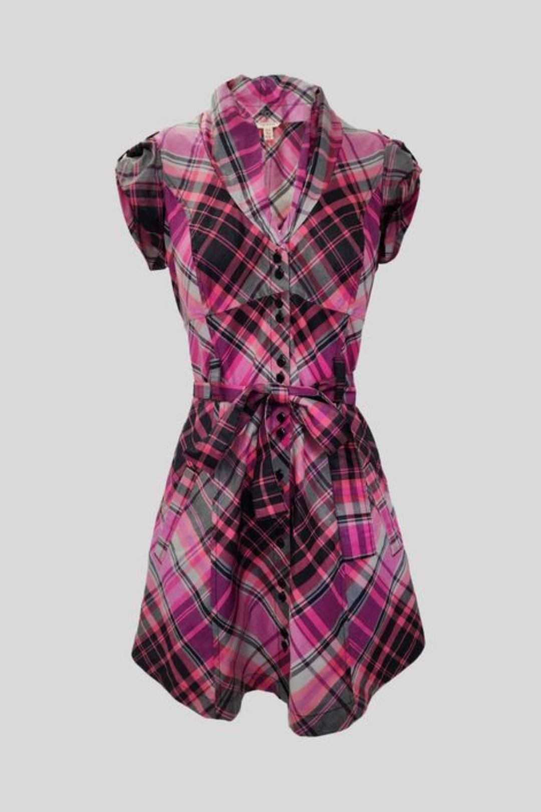 Ted Baker - Pink and Black Plaid Mini Dress