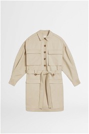 Ted Baker Sharlaa Mini Oversized Utility Shirt Dress Natural