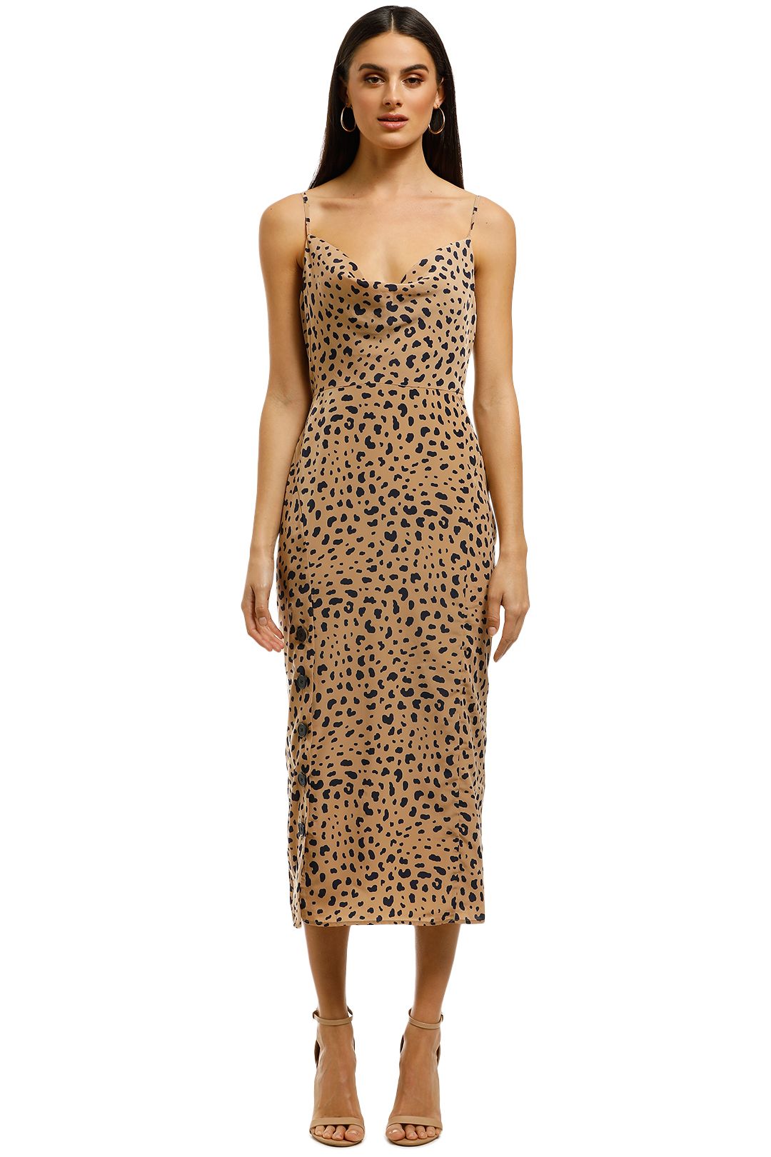The-East-Order-Scarlett-Midi-Dress-Animal-Print-Front
