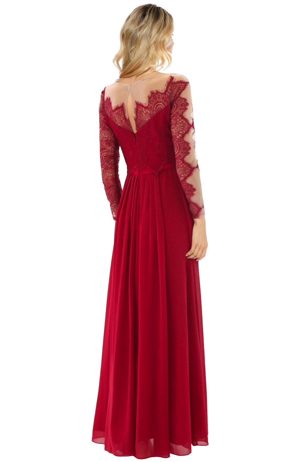 The Dress Shoppe - Gone With The Edge Gown - Red - Back