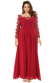 The Dress Shoppe - Gone With The Edge Gown - Red - Front