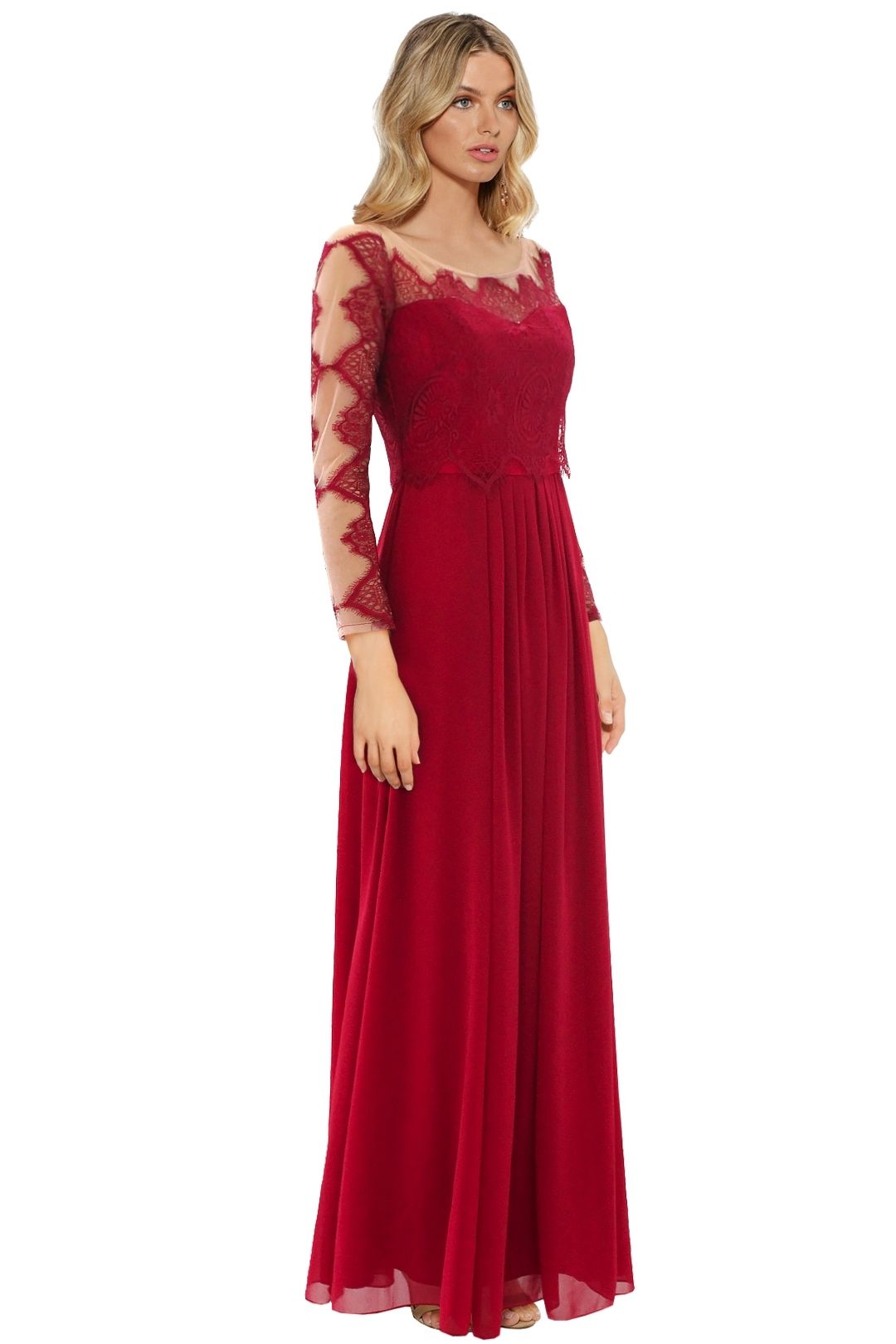 The Dress Shoppe - Gone With The Edge Gown - Red - Side