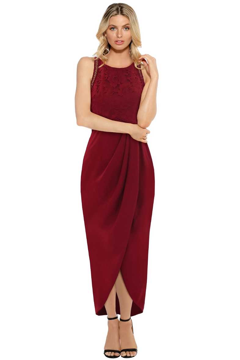 virgos lounge burgundy dress Virgos Lounge Cornelia Dress