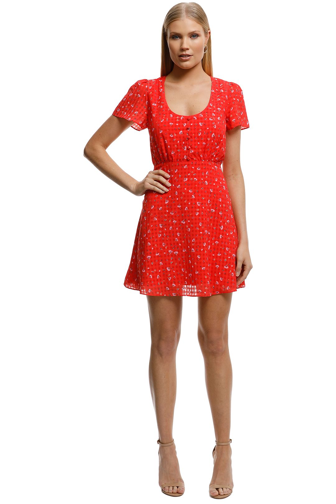 The East Order-Aggy Mini Dress-Orange-Front