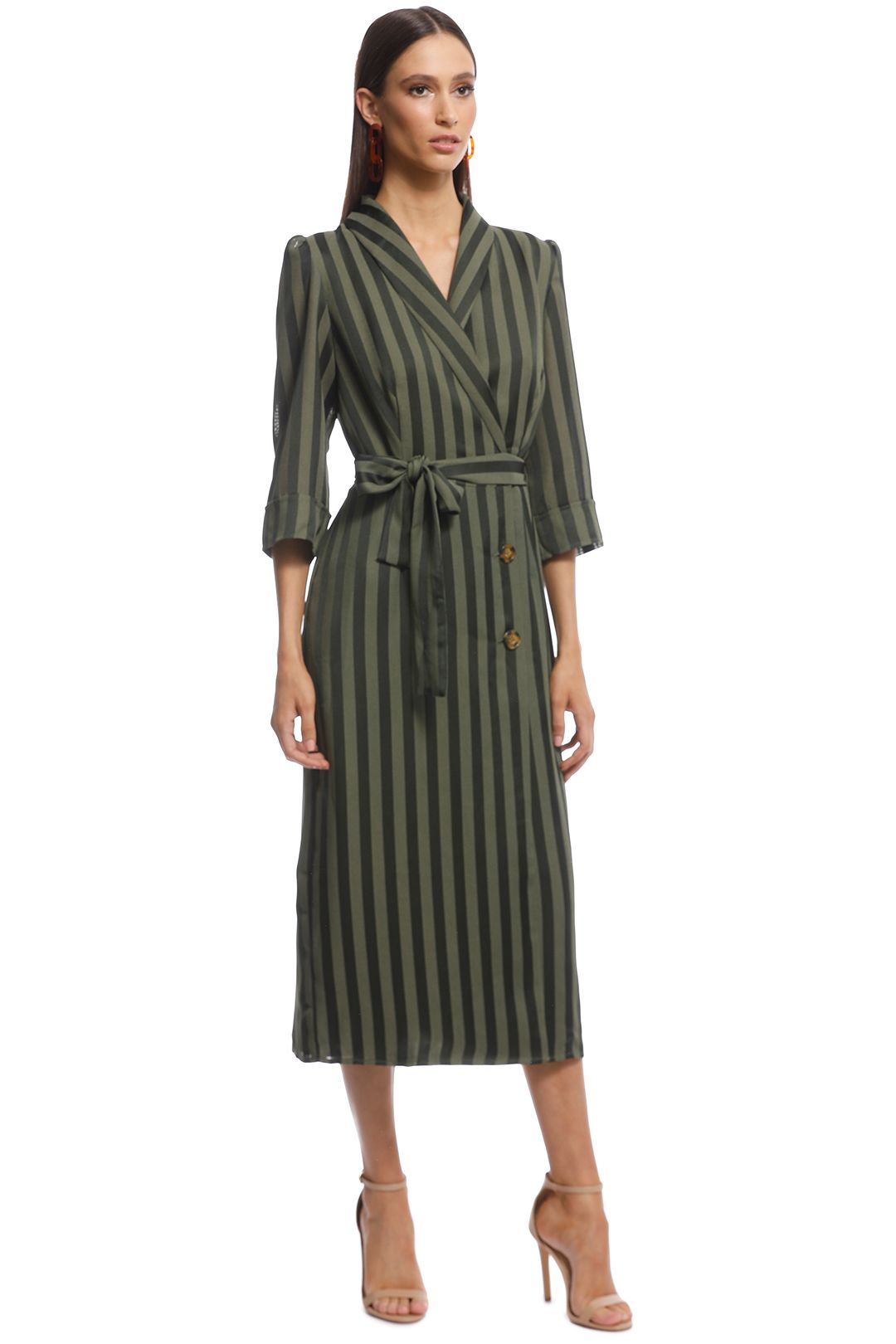 green emerald velvet dress O.P.T. East Midi Dress main image 0