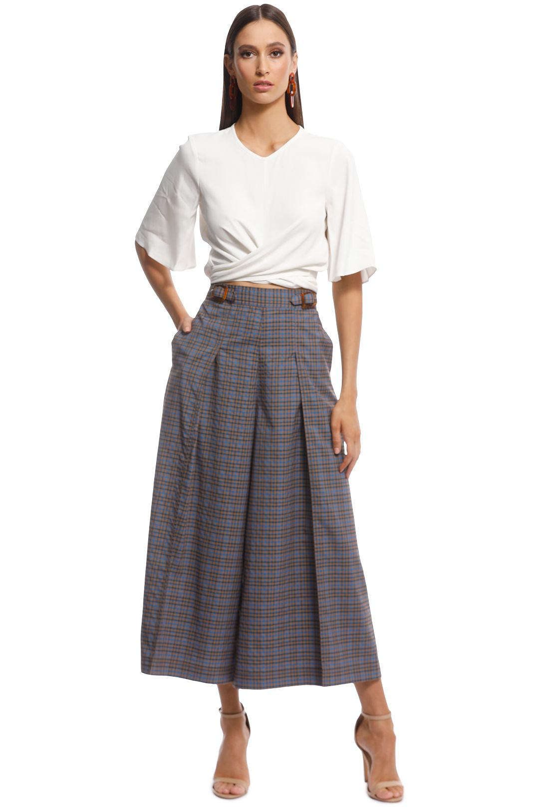 The East Order - Melody Pant - Blue Check - Front