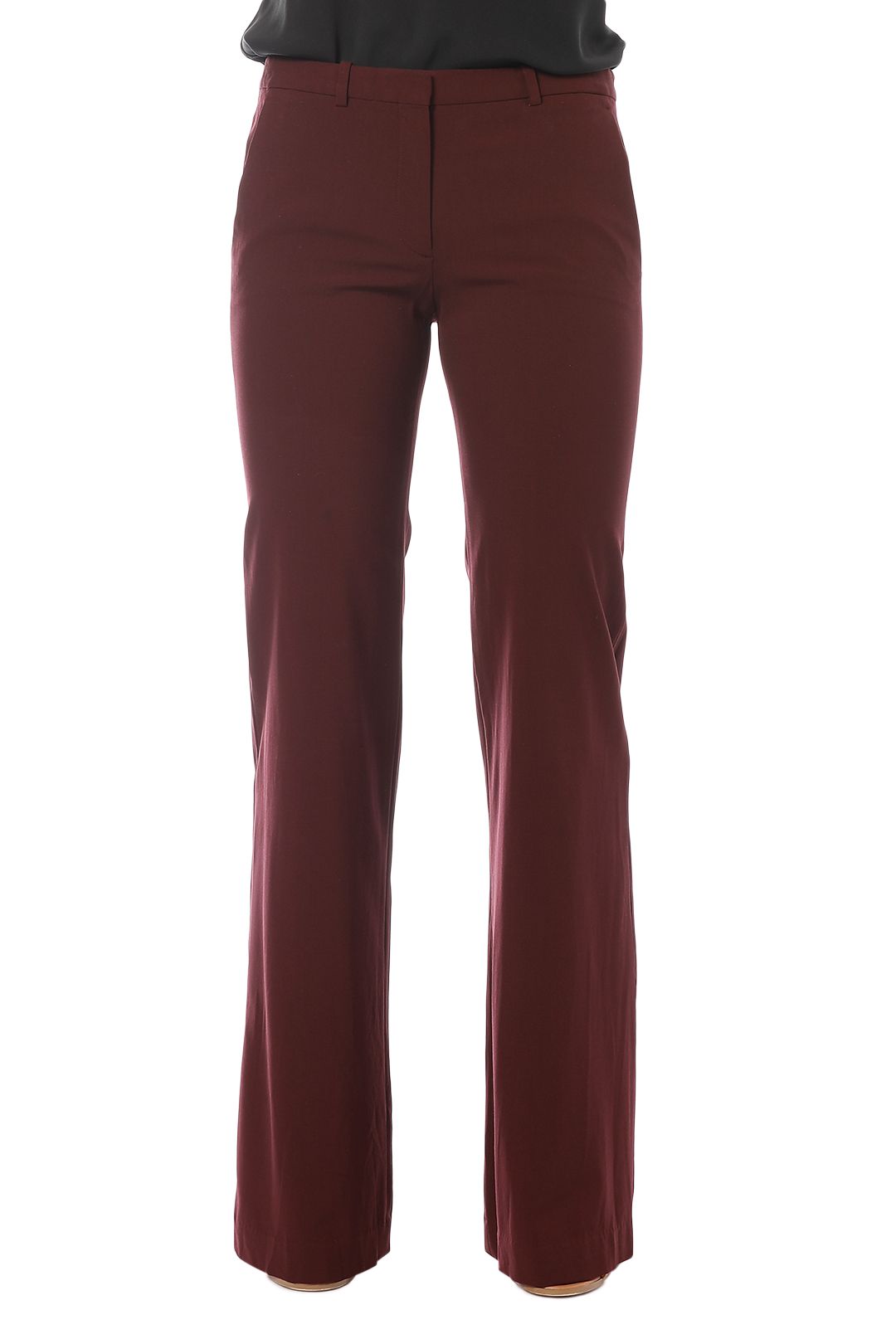 Theory - Crepe Pant - Burgundy - Front Crop