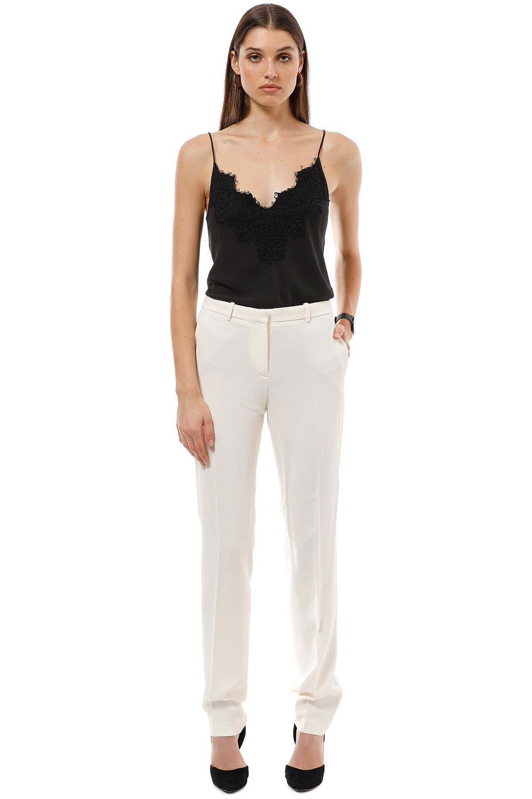 Theory - Elfinis Pant - Ivory - Front
