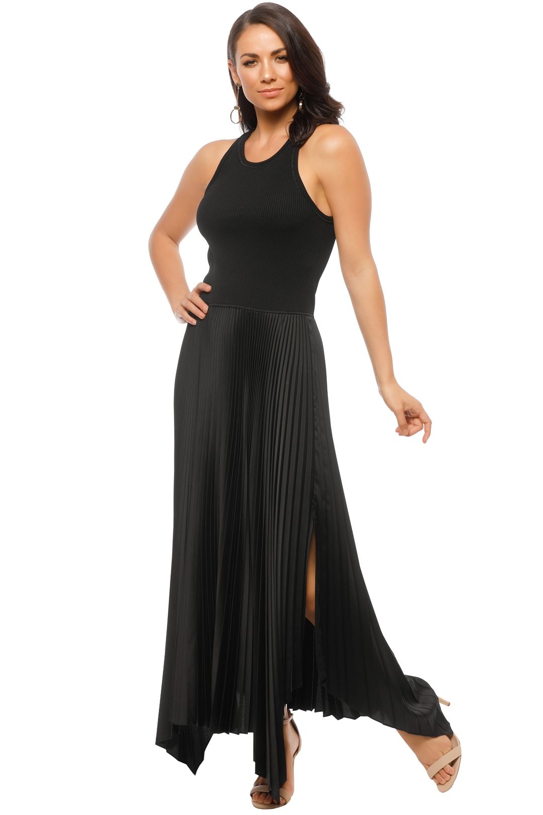 Theory vinessi pleated deals maxi dress