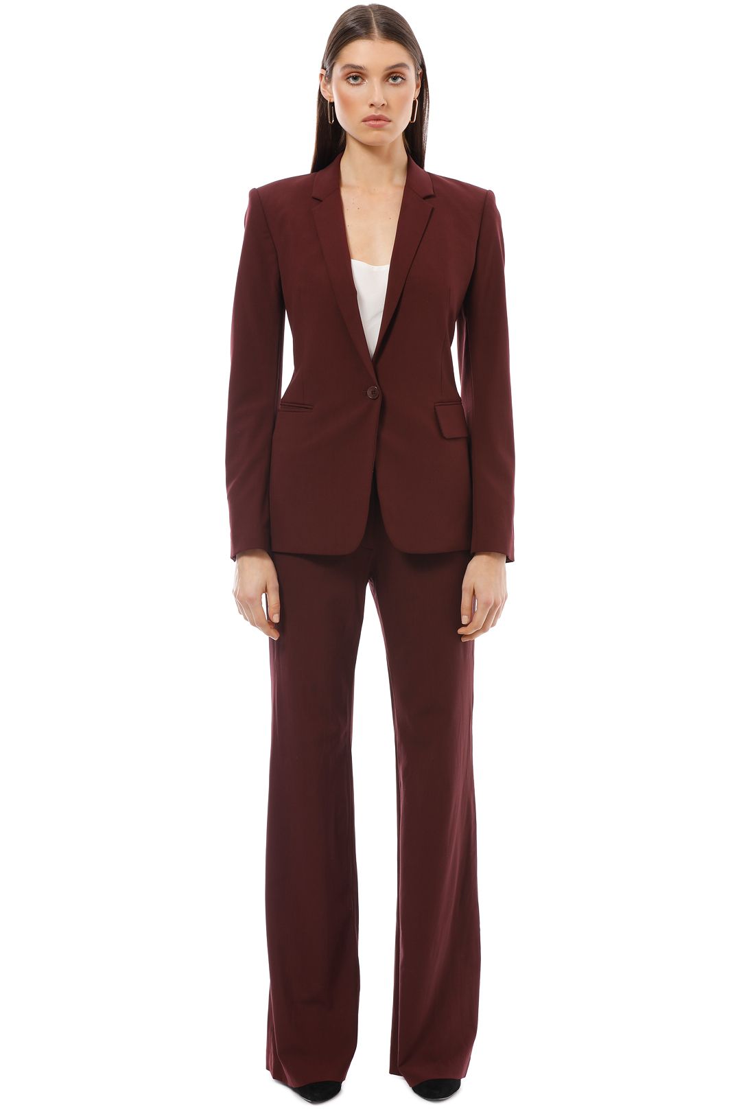 Theory burgundy blazer deals