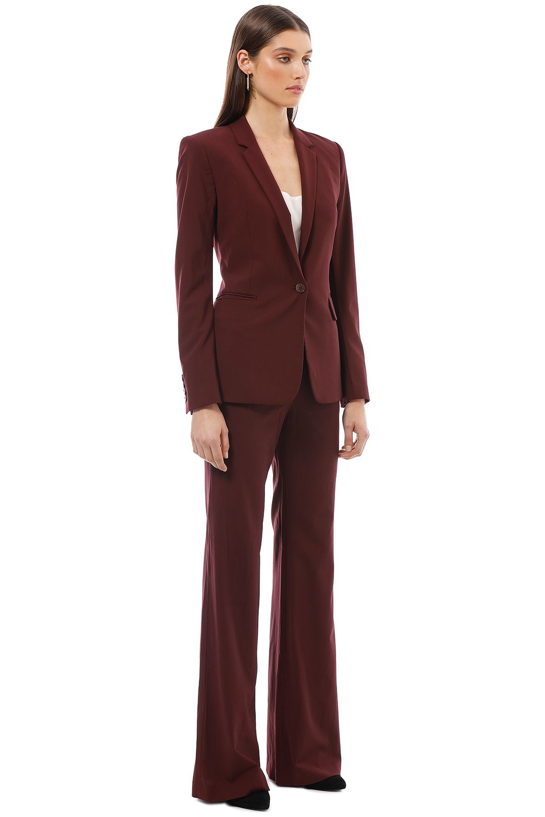 burgundy off the shoulder cocktail dress A-line Off The Shoulder Burgundy Formal Dresses with Side Slit CS7264   cathyprom