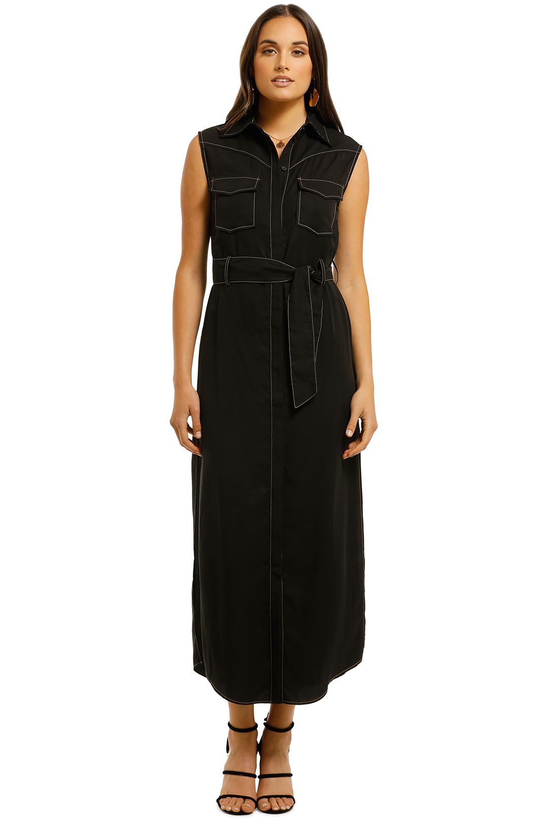 cross halter neck maxi dress Paths Cross Maxi Dress Black / L