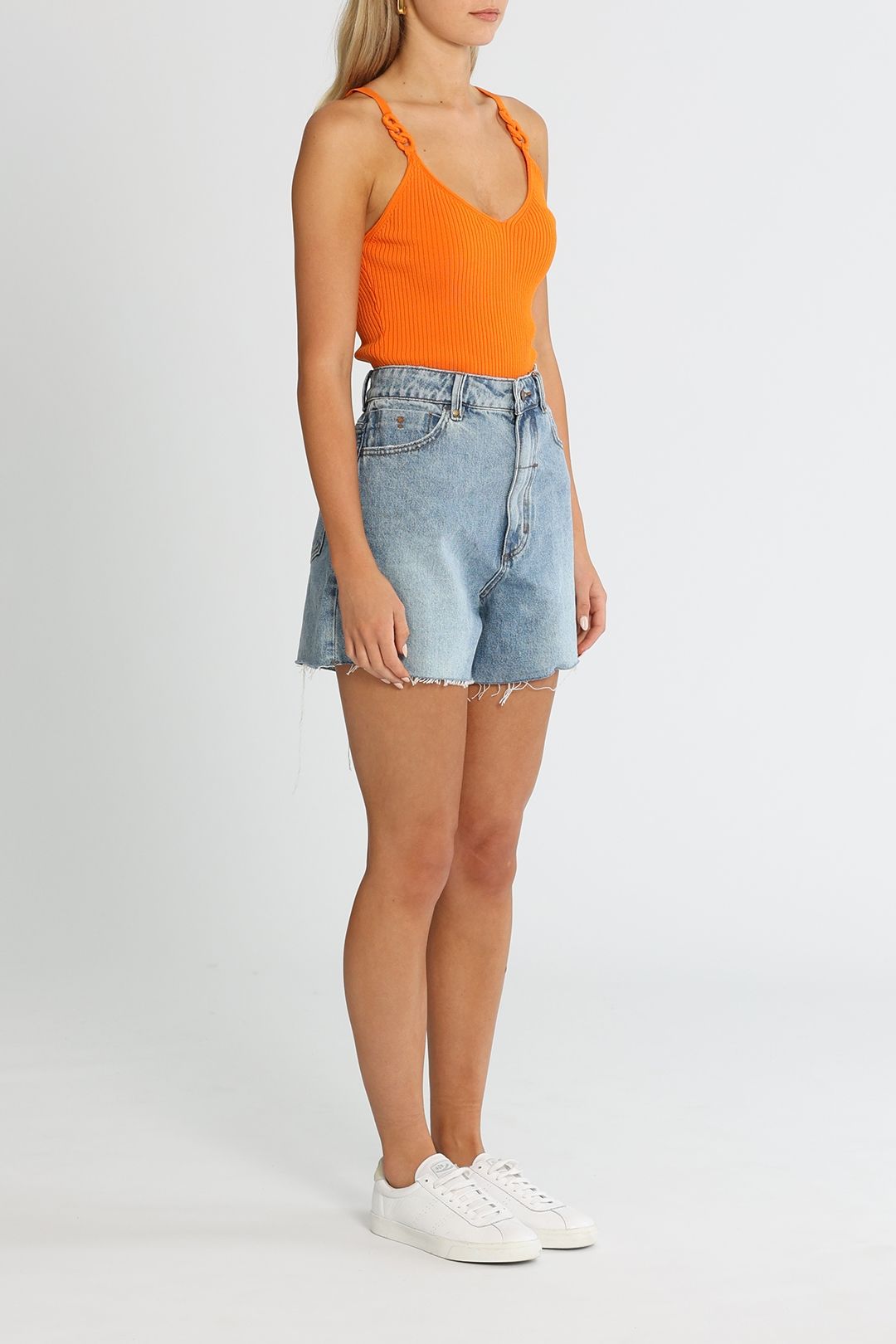 Thrills Erica Aged Blue Denim Short Aged Blue Mini