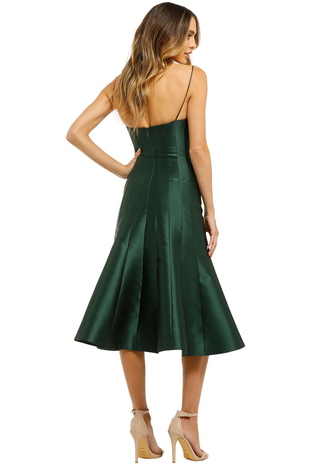 Thurley-Caspian-Dress-Bottle-Green-Back