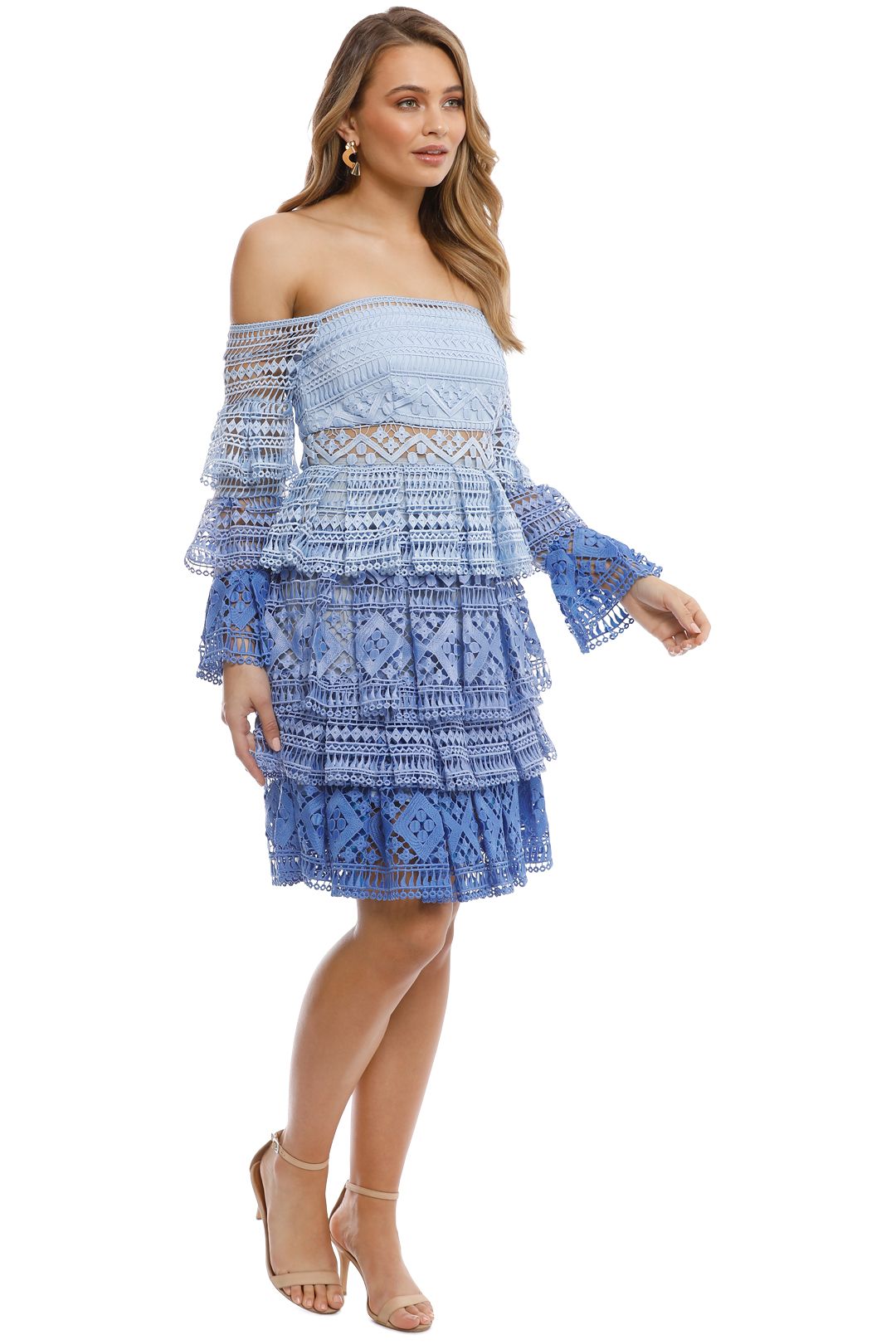 Thurley blue lace dress top