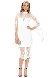 Thurley - Imperial Midi Dress - White - Front