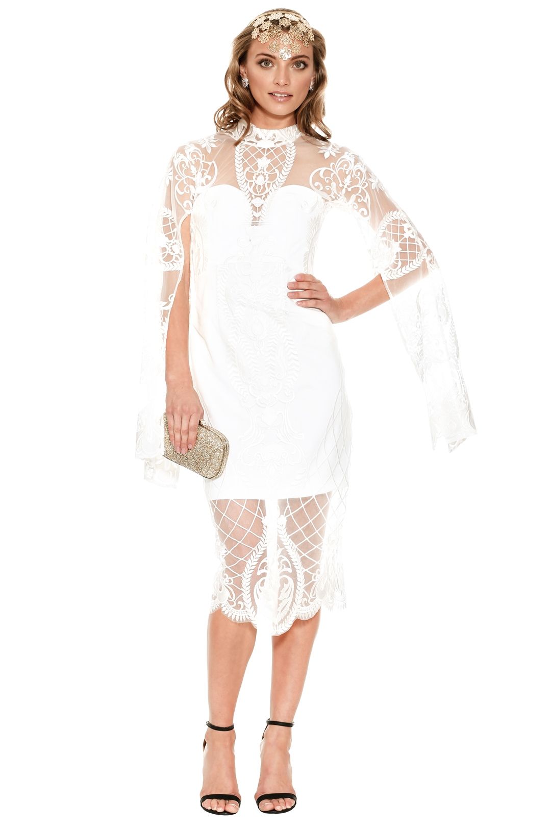 Thurley - Imperial Midi Dress - White - Front