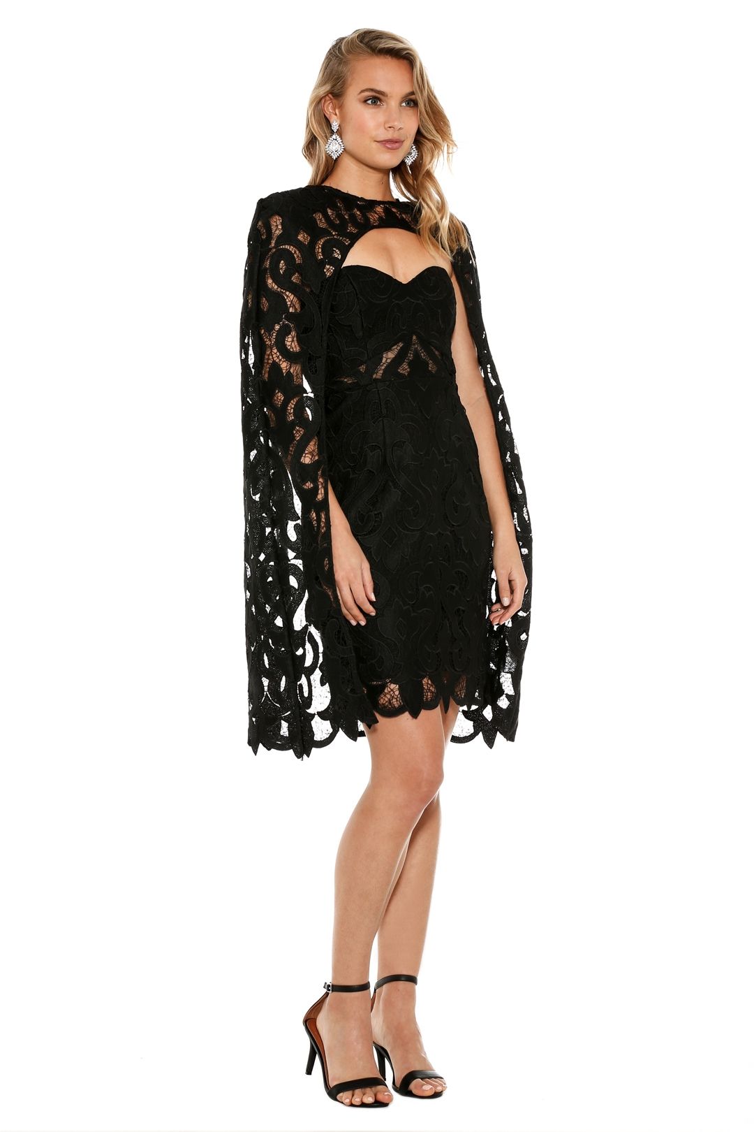 Black Khalessi Cape Dress by Thurley for Hire | GlamCorner Black Khalessi Cape Dress by Thurley for Hire | GlamCorner