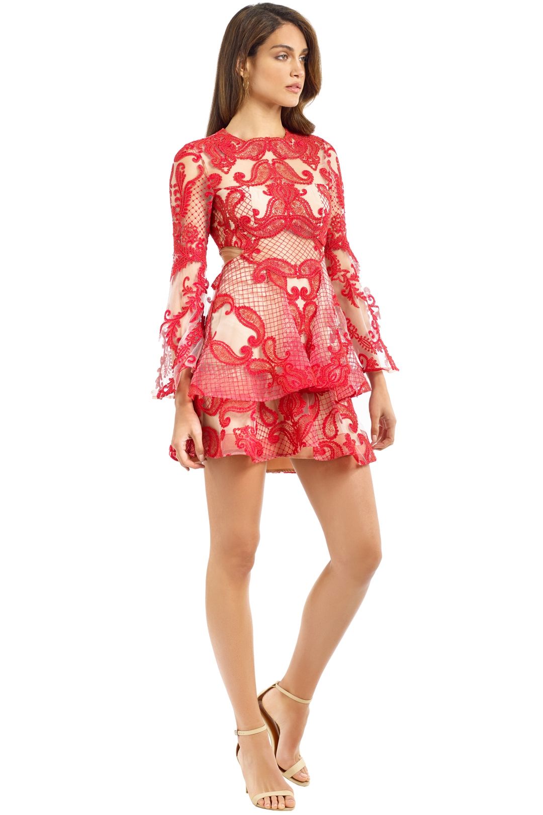Thurley - Paisley Passion Dress - Red - Side