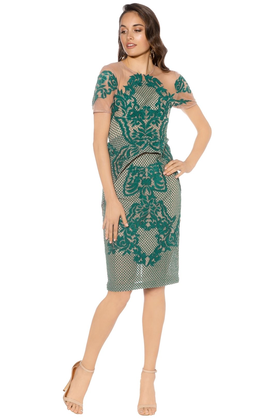 Thurley - Rosetta Stone Dress - Emerald - Front