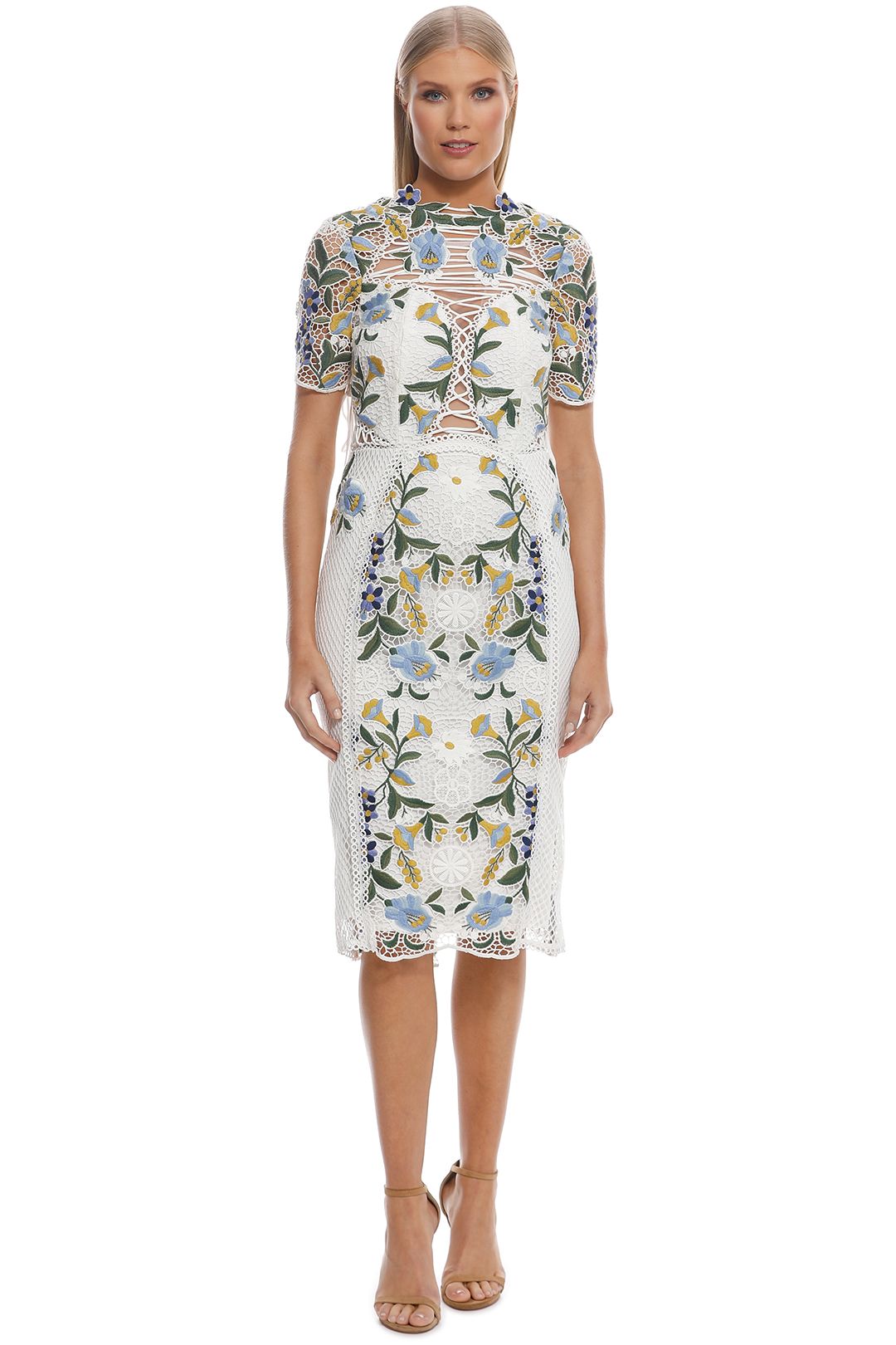 Thurley vasette store lace midi dress