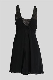 Thurley Black Mini Silk Cocktail Dress