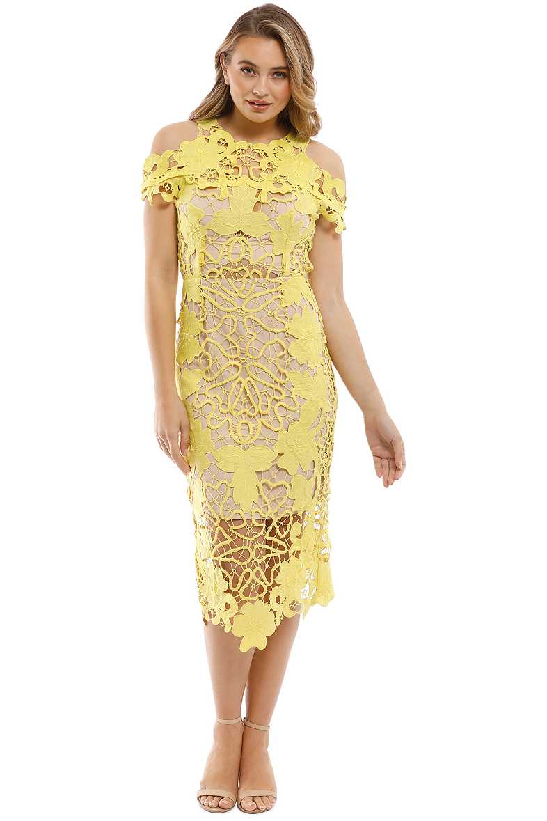 chinese dress ladies Everly Blue & Cream Lace Midi Dress main image 1
